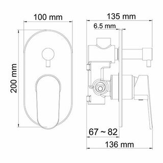 Смеситель для ванны и душа WasserKRAFT Donau 5341