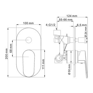 Смеситель для душа WasserKRAFT Donau 5361