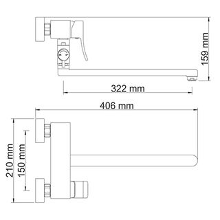 Смеситель для ванны WasserKRAFT Aller 1062L WHITE