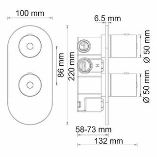 Смеситель для ванны и душа WasserKRAFT Berkel 4833 Thermo
