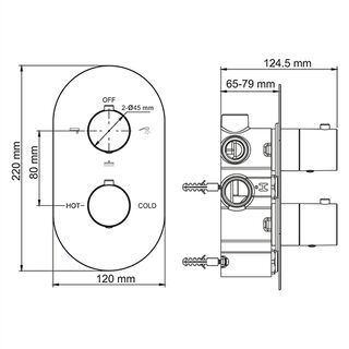 Смеситель для ванны и душа WasserKRAFT Berkel 4844 Thermo