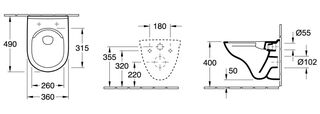 Чаша подвесного унитаза Villeroy & Boch O.Novo Directflush (5688HR01) безободковый с микролифтом