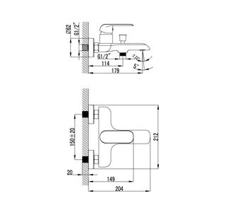Смеситель для ванны Iddis Calipso (CALSB00i02) с душевым гарнитуром