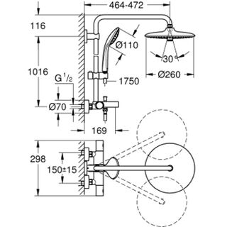 Душевая система Grohe Euphoria 260 26114001 (с изливом)