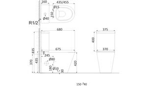 Унитаз напольный Creo Ceramique Creo CR1002R+CR1003+CR1001 (безободковый, микролифт)