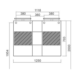 Зеркальный шкаф Diborg Lande (77.3109) 125 см, дуб