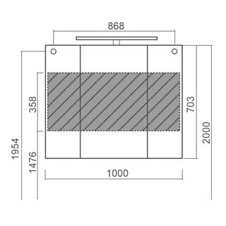 Зеркальный шкаф Diborg Lande (77.3107) 100 см, дуб
