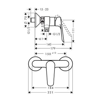 Набор для душа Hansgrohe Logis E (SetLogisE70B)