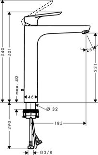 Смеситель для раковины Hansgrohe Logis E 230 (71162000) высокий