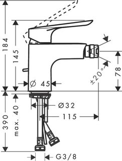 Смеситель для биде Hansgrohe Logis E (71232000)