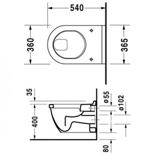 Чаша подвесного унитаза Duravit Starck 3 (2201090000) с полочкой