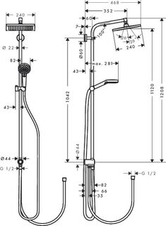 Душевая система Hansgrohe Crometta E 240 1jet Showerpipe Reno (27289000) (240 мм)