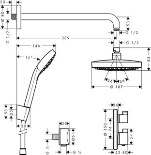 Душевая система Hansgrohe Croma Select S (27295000) комплект
