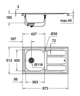 Мойка кухонная Grohe K400+ (31568SD0)