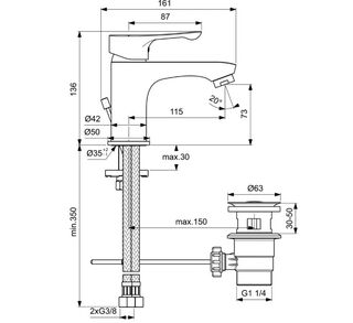 Смеситель однорычажный для раковины Grohe Euroeco 24266001