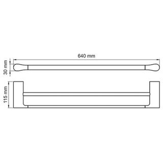Полотенцедержатель Wasserkraft Aisch K-5900 (K-5940) (64 см) (двойной) настенный, матовое золото