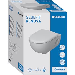 Унитаз подвесной Geberit Renova 500.800.00.1 (безободковый) микролифт