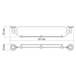 Полка стеклянная Wasserkraft Ammer К-7000 (K-7044) (61 см) настенная