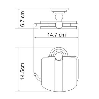 Держатель туалетной бумаги Wasserkraft Ammer К-7000 (K-7025) с крышкой, настенный