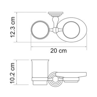 Держатель стакана и мыльницы Wasserkraft Ammer К-7000 (K-7026) настенный