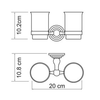 Стакан Wasserkraft Ammer К-7000 (K-7028D) (двойной) с настенным держателем