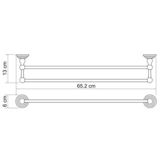 Полотенцедержатель Wasserkraft Ammer К-7000 (K-7040) (65.2 см) (двойной) настенный
