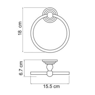 Полотенцедержатель Wasserkraft Ammer К-7000 (K-7060) (15.5 см) (круглый) настенный