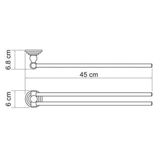 Полотенцедержатель Wasserkraft Ammer К-7000 (K-7031) (45 см) (двойной) настенный