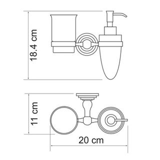 Держатель стакана и дозатора Wasserkraft Ammer К-7000 (K-7089) настенный