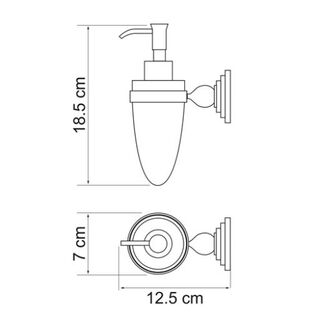 Дозатор для жидкого мыла Wasserkraft Ammer К-7000 (K-7099) с настенным держателем