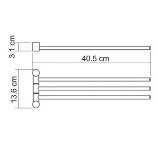 Полотенцедержатель Wasserkraft Ammer К-7000 (K-1933) (40.5 см) (тройной) настенный