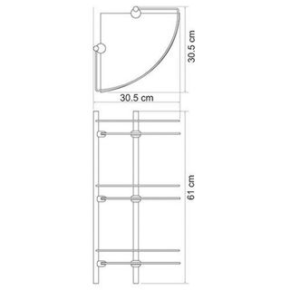 Полка стеклянная Wasserkraft Ammer К-7000 (K-3733) (31 см) (тройная) настенная