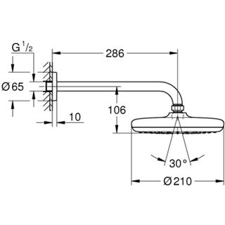 Верхний душ Grohe Tempesta 210 26411000 (210мм)