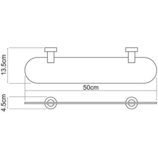 Полка стеклянная Wasserkraft Donau K-9400 (K-9424) (50 см) настенная