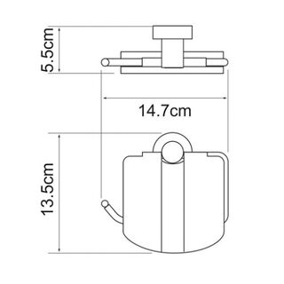 Держатель туалетной бумаги Wasserkraft Donau K-9400 (K-9425) с крышкой, настенный