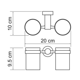 Стакан Wasserkraft Donau K-9400 (K-9428D) (двойной) с настенным держателем
