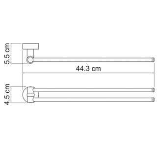 Полотенцедержатель Wasserkraft Donau K-9400 (K-9431) (44.3 см) (двойной) настенный