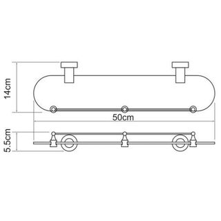 Полка стеклянная Wasserkraft Donau K-9400 (K-9444) (50 см) настенная