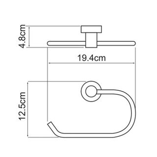 Полотенцедержатель Wasserkraft Donau K-9400 (K-9460) (20 см) (G-образный) настенный