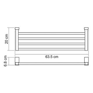 Полка для полотенца Wasserkraft Exter K-5200 (K-5211) (63.5 см) настенная