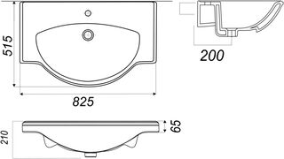 Раковина Sanita Lux Classic (CLS80SLWB01) (80 см)