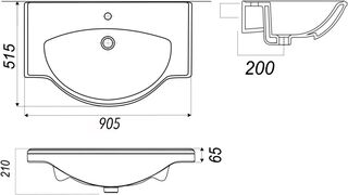 Раковина Sanita Lux Classic (CLS90SLWB01) (90 см)