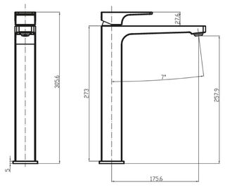 Смеситель для раковины Villeroy & Boch Architectura Square (TVW12500200061) высокий