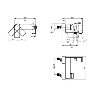 Смеситель для ванны Villeroy & Boch Classic (TVT10150100061)