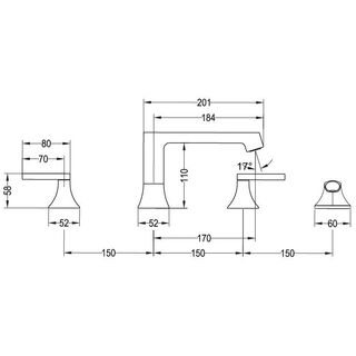 Смеситель для ванны Villeroy & Boch Classic (TVT10100100061) на борт