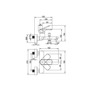 Смеситель для ванны Villeroy & Boch O.Novo (TVT10400100061)