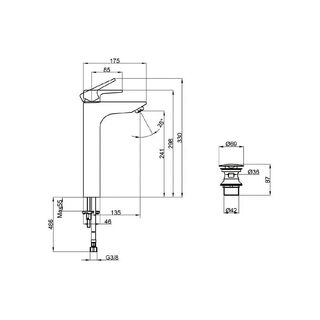 Смеситель для раковины Villeroy & Boch Subway 2.0 (TVW10210511061) высокий