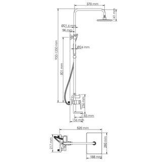 Душева система Wasserkraft Wiese 8400 (A18401) оружейная сталь