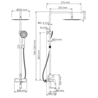 Душева система Wasserkraft Sauer 71000 (A17101) золото