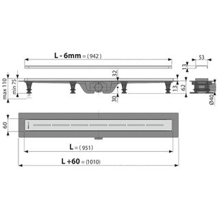 Душевой лоток AlcaPlast APZ18-950M Simple (950 мм, матовый)